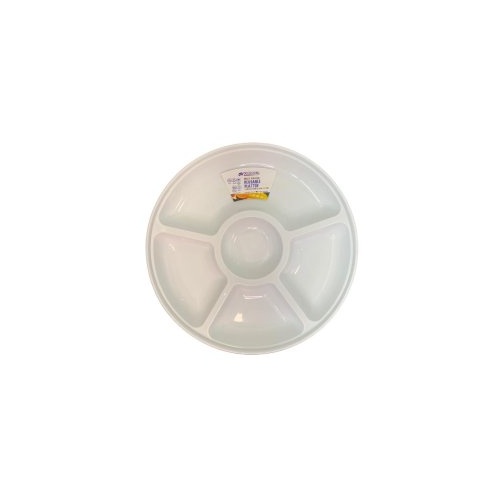 Platter 5 Sectional Round PP 31.5x3.7cm White