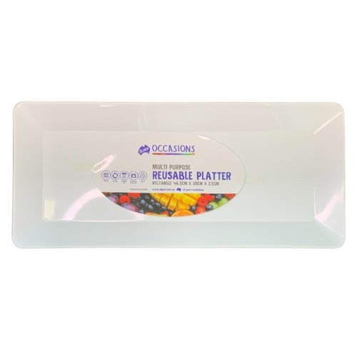 Platter Rectangle PP 46.5x20x2.5cm White