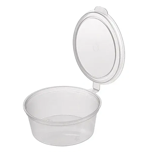 35ml Plastic Sauce Cup WIth Hinged LId 1000 Ctn