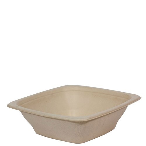 Square Natural Fibre Bowl 24oz 180x180x54mm 500 Ctn