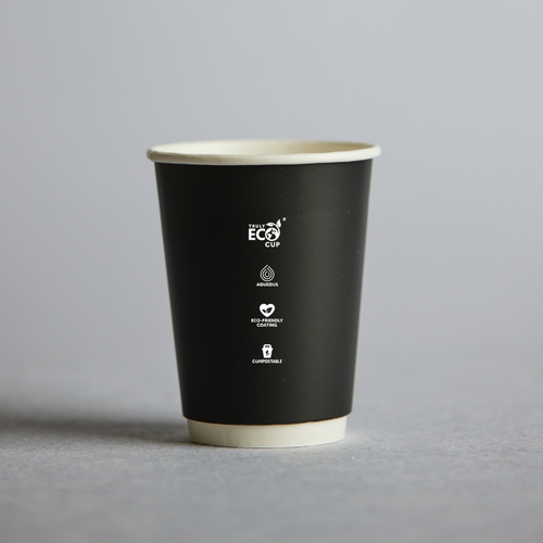 Pinnacle 12oz Truly Eco Double Wall Black Coffee Sleeve 25