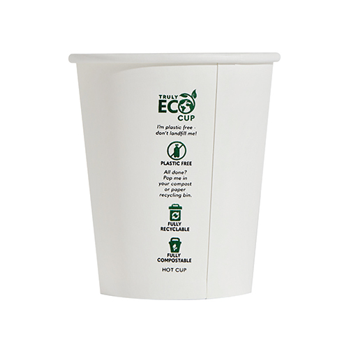 Pinnacle 8oz UNI Single Wall Aqueous Truly Eco Cup White Sleeve 50