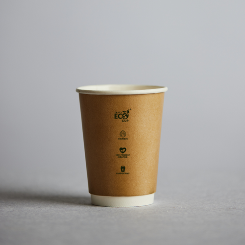 Pinnacle 8oz UNI Double Wall Aqueous Truly Eco Cup Kraft Sleeve 25