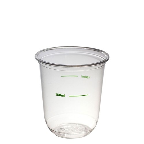 250ml Clear Plastic wine tumbler with pour line