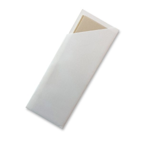 White Cutlery Pouch with Bamboo Napkin 1000ctn