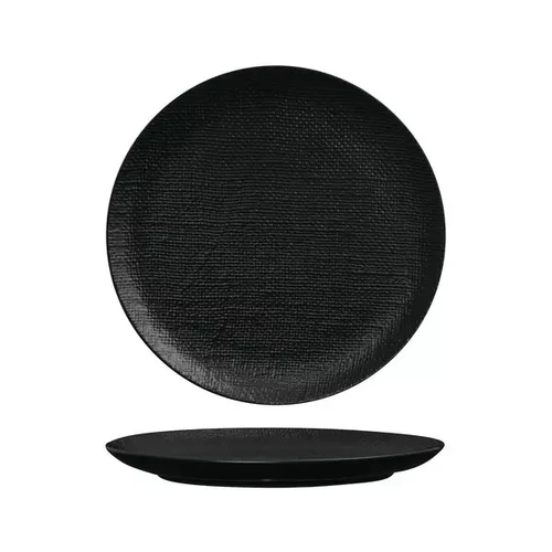 Luzerne Linen Matte Black Round Plate - Flat / Coupe 285mm