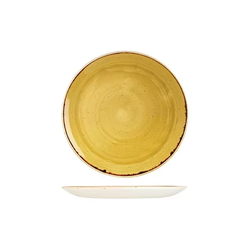 Churchill Stonecast Mustard Round Plate Coupe 217mm