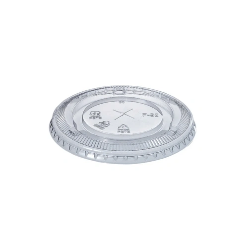 Lid 9oz 92mm Flat PET No Hole Pk 50