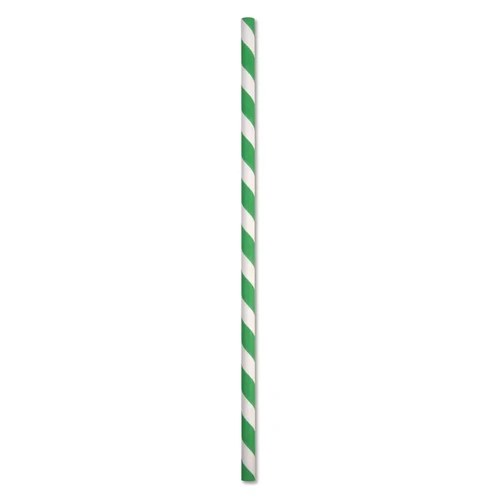 Jumbo Green Stripe Paper Biostraw 2500 Carton 