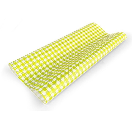 Grease Proof Paper Yellow Gingham 190x300mm (200 Pack)
