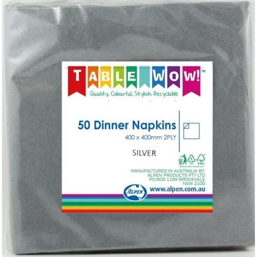 Dinner Napkin - Silver 50pk