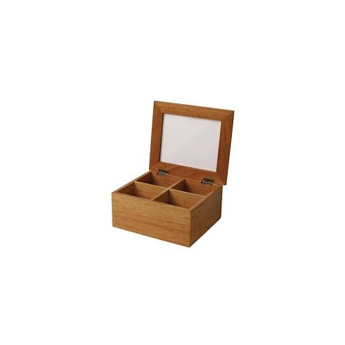 Olympia Mini Hevea Wood Tea Box with Lid