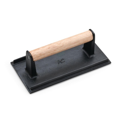 Meat Press - Cast Iron with Wooden Handle