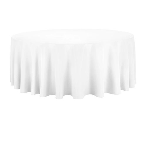 Round Linen Table Cloth White 275cm