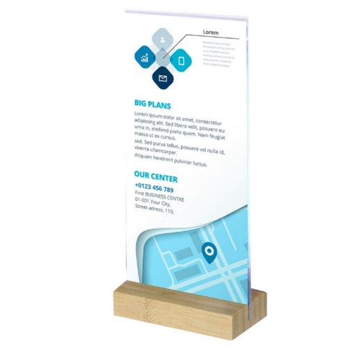 Wood Portrait DL Straight Sign Holder