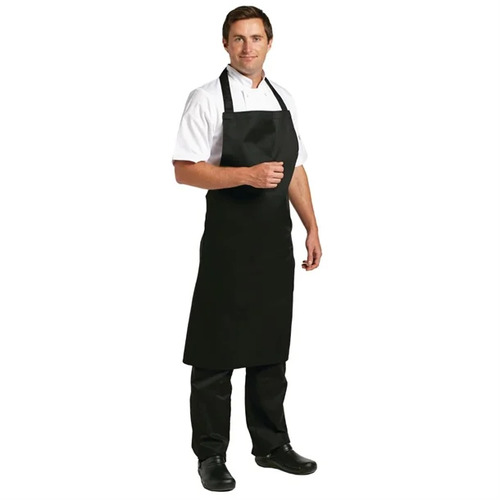 Whites Polycotton Bib Apron Black 900(L) x 1040(W)mm