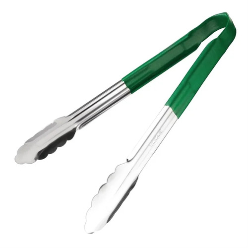 Vogue Colour Coded Green Serving Tongs 300mm