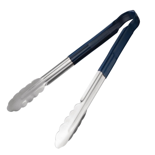 Vogue Colour Coded Blue Serving Tongs 300mm