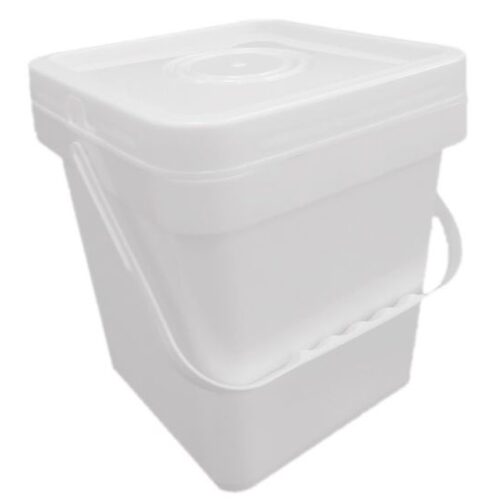 5L Square Pail with lid White