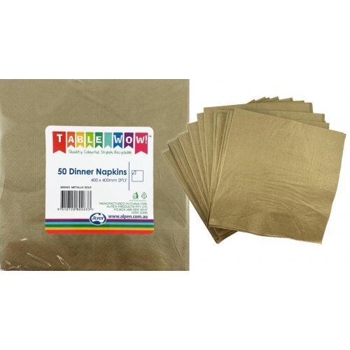 2ply Dinner Napkin - Metallic Gold 50pk