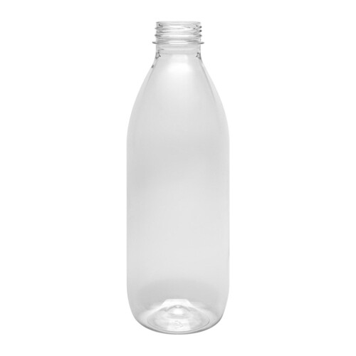 Clear Plastic 1LT Bottle With Black Screw Lid