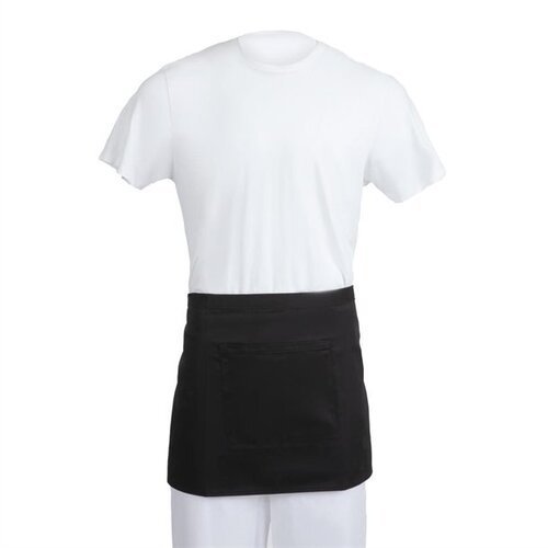 Whites Short Apron Black With Pocket