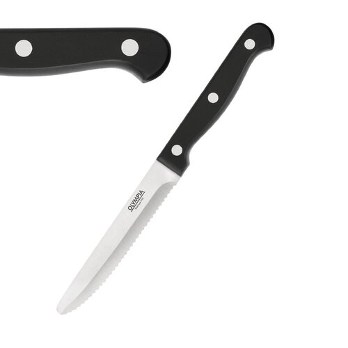 Olympia Rounded Steak Knife Black - 12pk