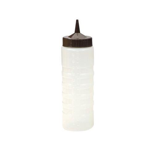 Squeeze Bottle Clear with Brown lid 750ml
