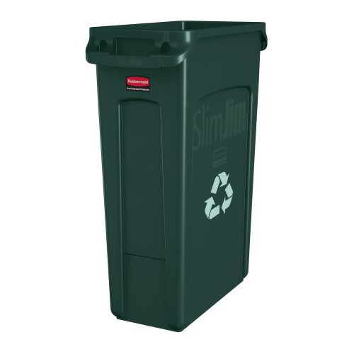 Rubbermaid Slim Jim 87LTR - Green w/recycling logo