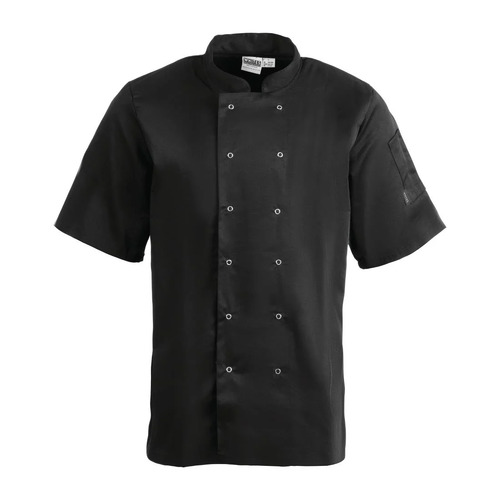 Whites Vegas Chefs Jacket Short Sleeve - Black Medium
