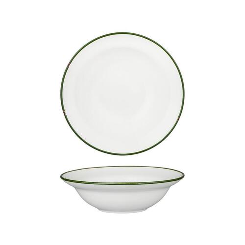 Luzerne Tintin 220mm White/Green Round Deep Plate/Bowl