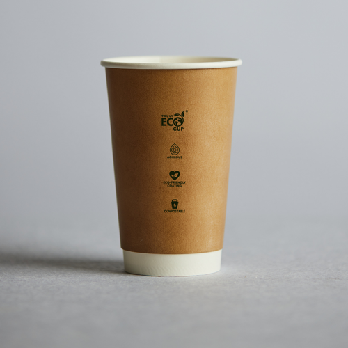 Pinnacle 8oz Truly Eco Double wall kraft coffee cup sleeve 25