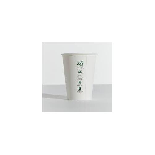 Pinnacle 12oz Truly Eco Single wall White coffee cup sleeve 50