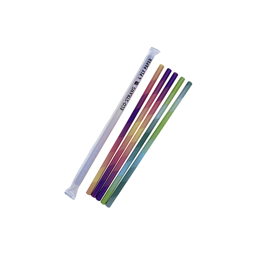 4ply Bubble Tea Straw Wrapped Mixed Colours Ctn 1000