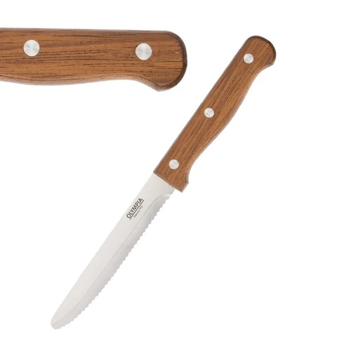 Olympia Rounded Steak Knife Wooden - 12pk