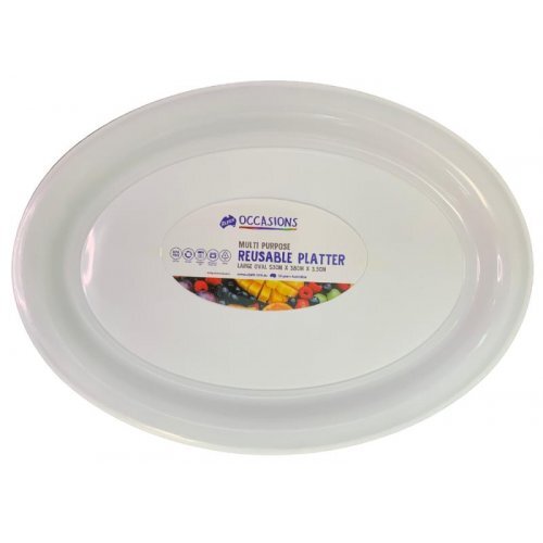 Oval Platter - 53x38x3.3cm White Plastic