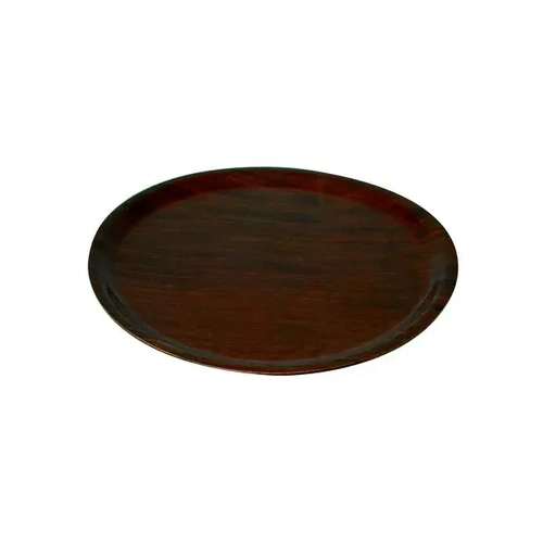 Mahogany Round Wood Tray 435mm