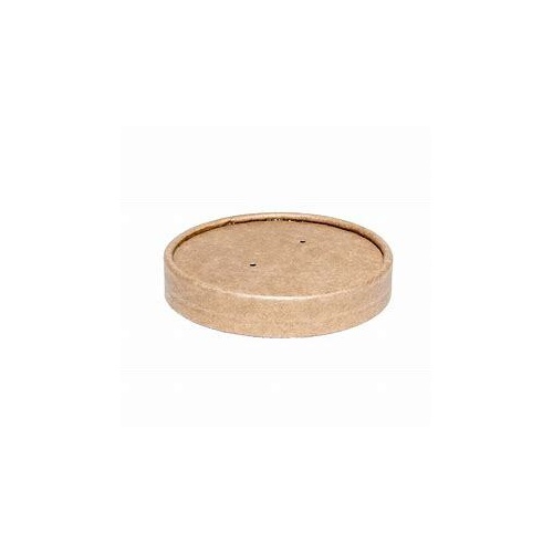 Brown kraft paper lid for 32oz bowl sleeve 25