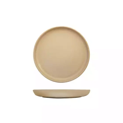 Eclipse Uno Taupe Round Walled Plate 220mm