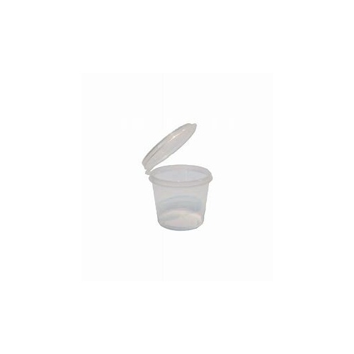 70ml Plastic Sauce Cup With Hinged lid Pk 50