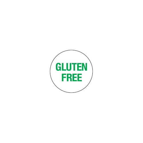 Food Advisory Label - Gluten Free, 25mm circle, 1000 roll