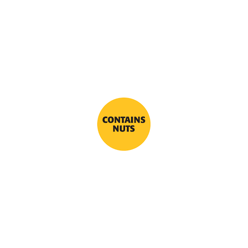 Food Advisory Label - Contains Nuts, 25mm circle, 1000 roll