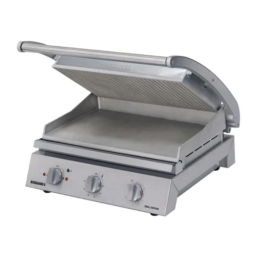 Roband 8 Slice Grill Station Ribbed Top Plate & Smooth Bottom 2300w GSA810R