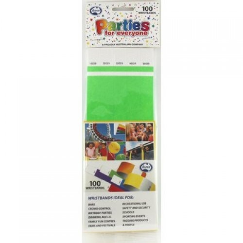Wristband Tyvek Lime 100pk