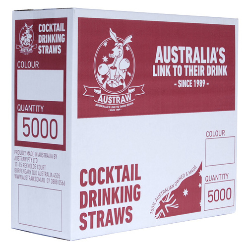 Australian Cocktail Straw Black Ctn 5000