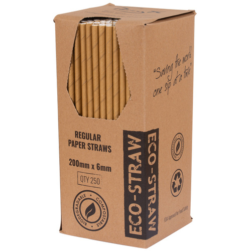 Kraft Paper Straw Regular 250Pk
