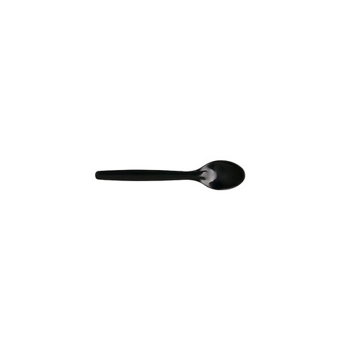 Black Plastic Dessert Spoon 100Pk