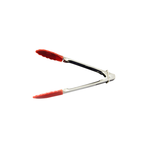 Chef Inox Tong Utility 180mm Silicone Head Red