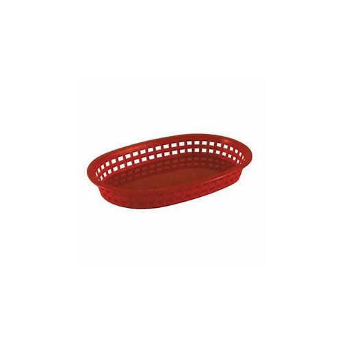 Red Plastic Rectangle Bread Basket