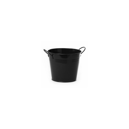 Black tin Bucket with side handles